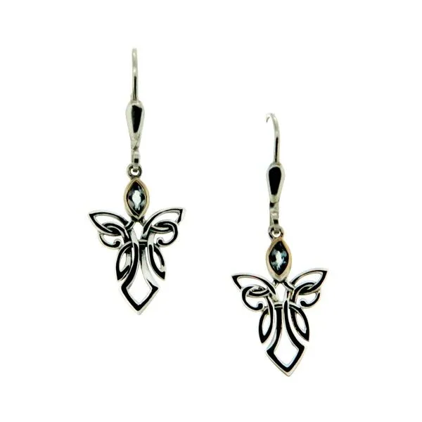 KEITH JACK 10k Sterling Silver Guardian Angel Blue Topaz Earrings Barthau Jewellers Stouffville, ON