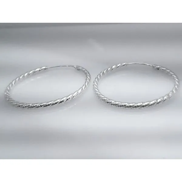 Sterling Silver 30MM Rope Hoop Earrings Barthau Jewellers Stouffville, ON