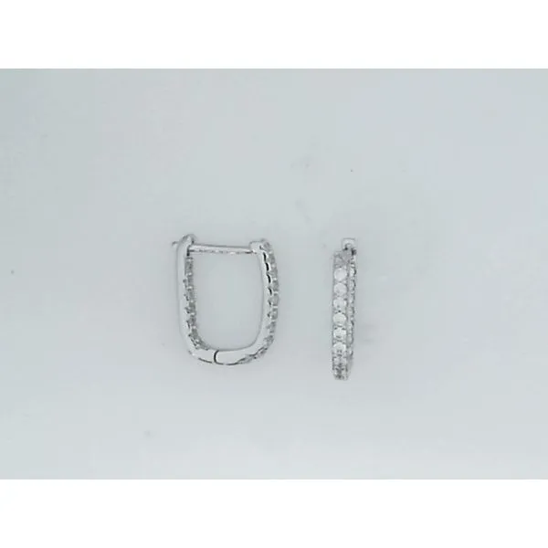 Sterling Silver 15MM Cubic Zirconia Inside Out Hoop Earrings Barthau Jewellers Stouffville, ON