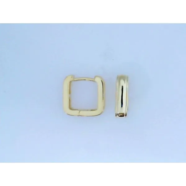 Sterling Silver Gold Plate 15MM Square Hoop Earrings Barthau Jewellers Stouffville, ON