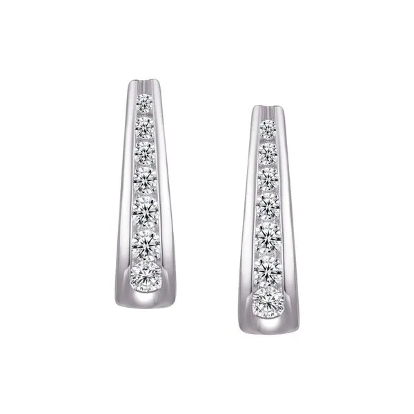 Sterling Silver Cubic Zirconia Half Hoop Earrings Barthau Jewellers Stouffville, ON
