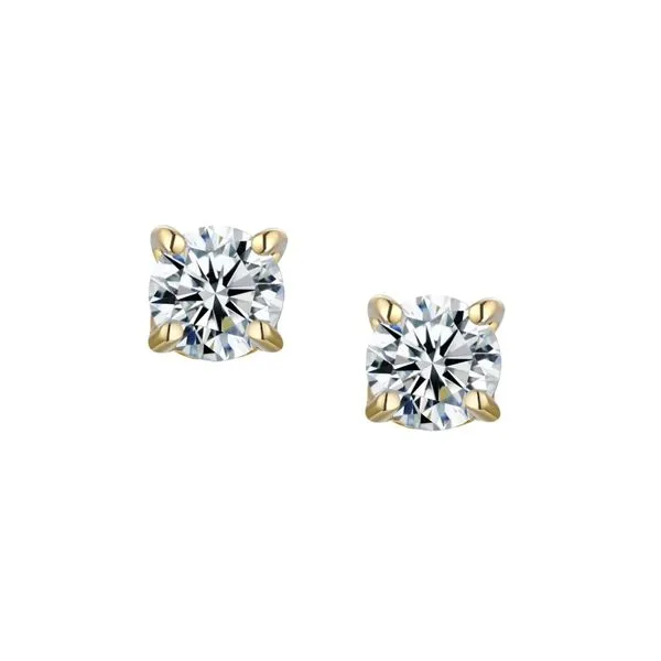 Sterling Silver GP 5MM Cubic Zirconia Stud Earrings Barthau Jewellers Stouffville, ON
