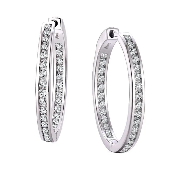 Sterling Silver 30MM Cubic Zirconia Hoop Earrings Barthau Jewellers Stouffville, ON