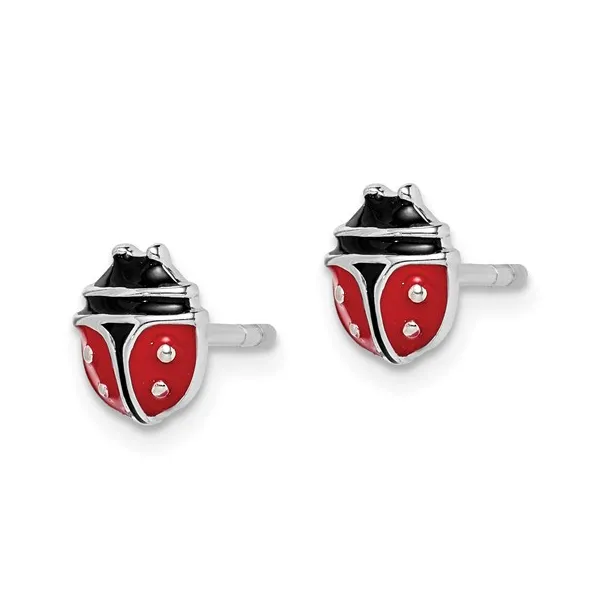 Sterling Silver Ladybug Earrings Children Image 2 Barthau Jewellers Stouffville, ON