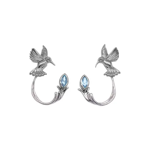 KEITH JACK Sterling Silver Hummigbird Stud Earrings With Blue Topaz Jacket Barthau Jewellers Stouffville, ON