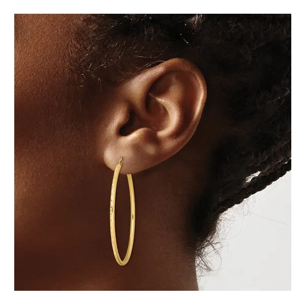 Sterling Silver Gold Plated Ovel Hoop Earrings Image 2 Barthau Jewellers Stouffville, ON