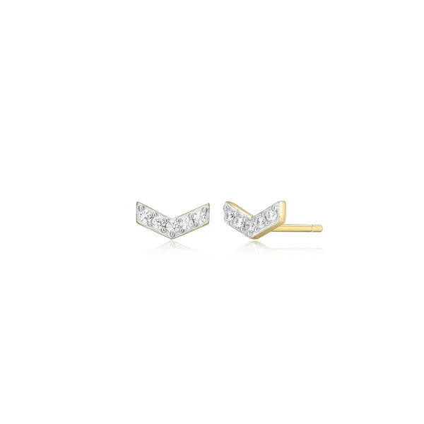 Sterling Silver/Gold Plated MONTE LUNA Lab Grown Diamond V-Shaped Stud Earrings Barthau Jewellers Stouffville, ON