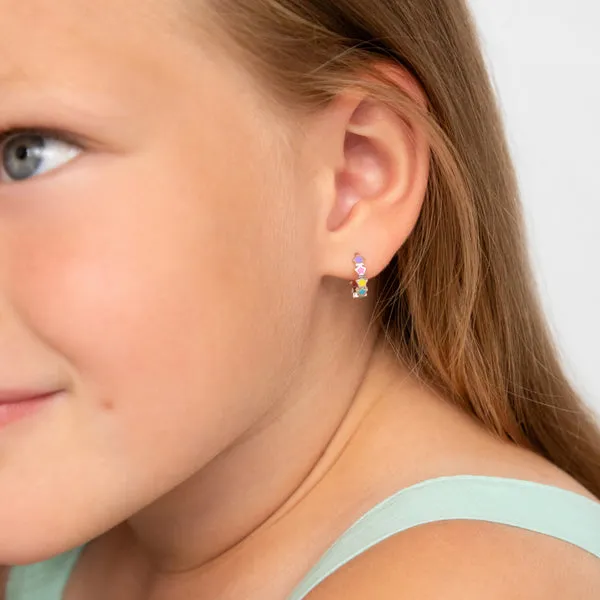 Sterling Silver Star Cascade Huggie Kids Earrings Ages 3-17 Image 3 Barthau Jewellers Stouffville, ON