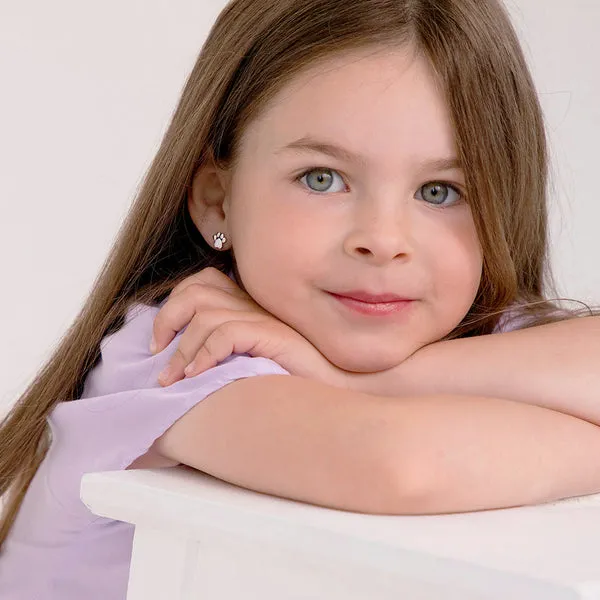 Sterling Silver Puppy Paw Kids Earrings Ages 3-10 Image 2 Barthau Jewellers Stouffville, ON