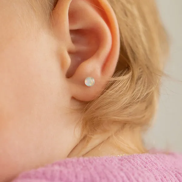 Sterling Silver Simulated Opa Kids Earrings Ages 0-10 Image 2 Barthau Jewellers Stouffville, ON