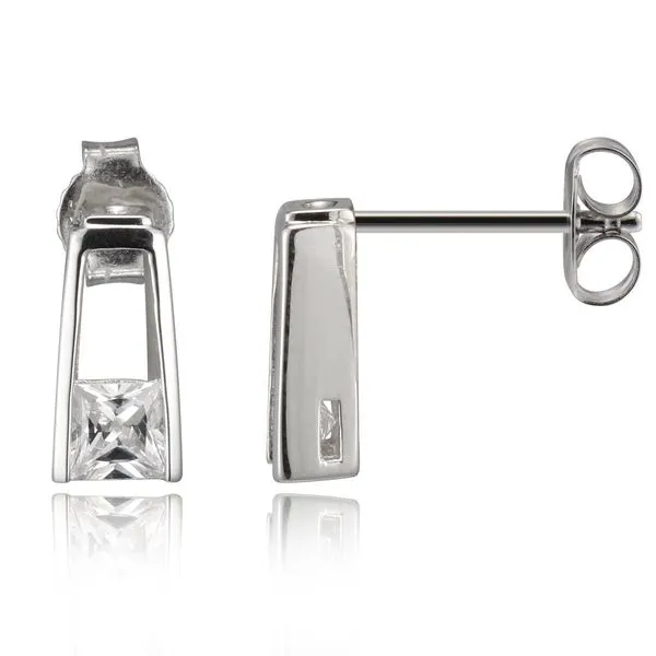 Sterling Silver Cubic Zirconia Stud ELLE Earrings Barthau Jewellers Stouffville, ON