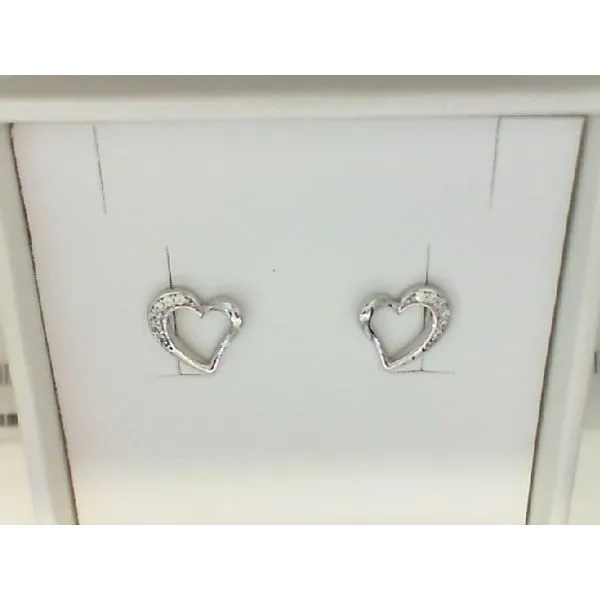Sterling Silver & Cubic Zirconia Heart Earrings Barthau Jewellers Stouffville, ON