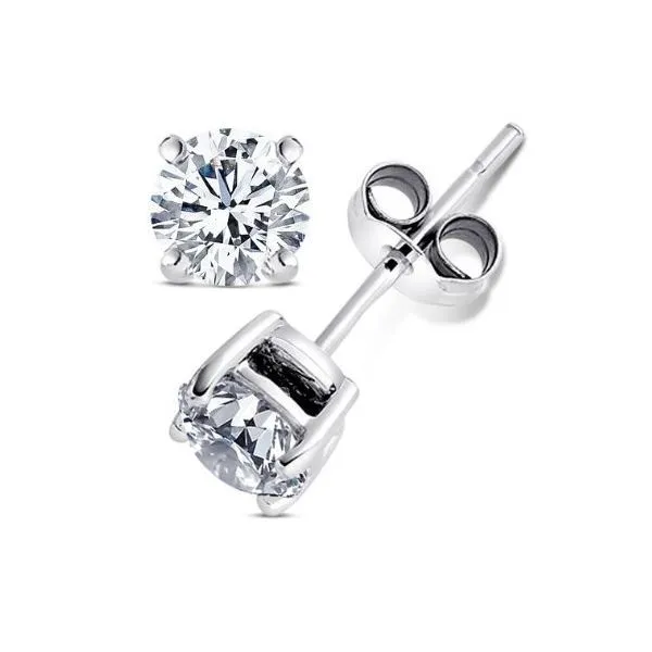 925 5MM CZ 4 Claw Earrings Barthau Jewellers Stouffville, ON