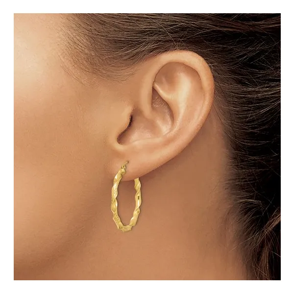 Sterling Silver Gold Plated Twist Hoop Earrings Image 2 Barthau Jewellers Stouffville, ON
