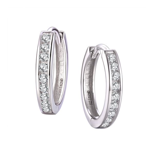 Sterling Silver 17MM Cubic Zirconia Hoop Earrings Barthau Jewellers Stouffville, ON