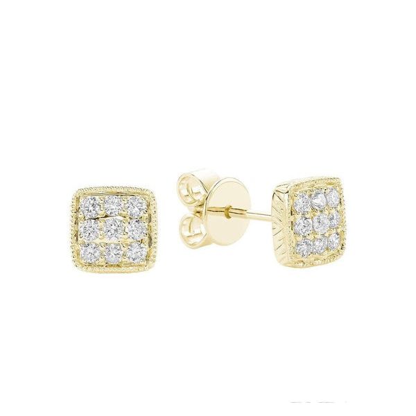 Gold Plated Square Cubic Earrings Barthau Jewellers Stouffville, ON