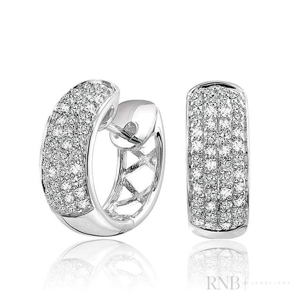 Sterling Silver Cubic Zirconia Pave Huggie Earrings Barthau Jewellers Stouffville, ON