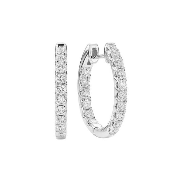 Sterling Silver Cubic Zirconia Inside Out Hoop Earrings Barthau Jewellers Stouffville, ON