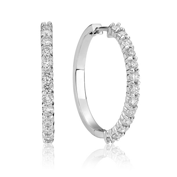 Sterling Silver Cubic Zirconia Hoop Earrings Barthau Jewellers Stouffville, ON