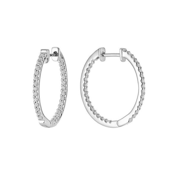 Sterling Silver Cubic Zirconia 20MM Inside Out Hoop Earrings Barthau Jewellers Stouffville, ON
