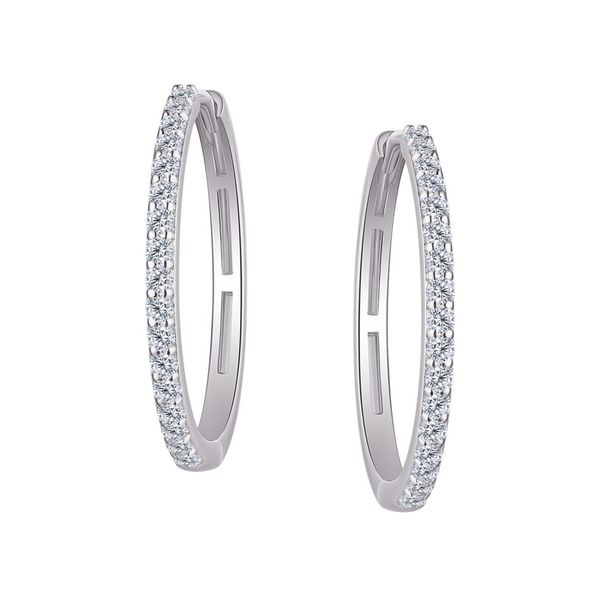 Sterling Silver 20MM Cubic Zirconia Hoop Earrings Barthau Jewellers Stouffville, ON
