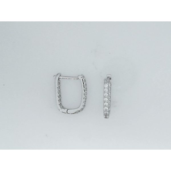 Sterling Silver 15MM Cubic Zirconia Inside Out Hoop Earrings Barthau Jewellers Stouffville, ON