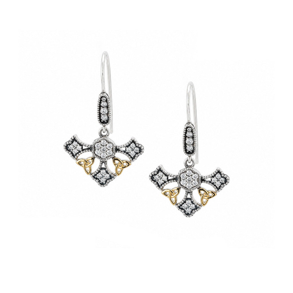 Sterling Silver/24K Vermeil Moissanite Trinity Hook Earrings Barthau Jewellers Stouffville, ON