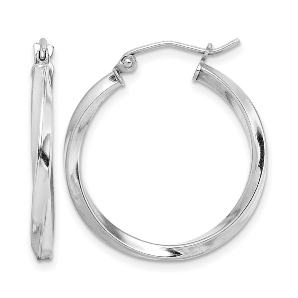 Sterling Silver 2.5mm x 25mm Twisted Hoop Earrings Barthau Jewellers Stouffville, ON