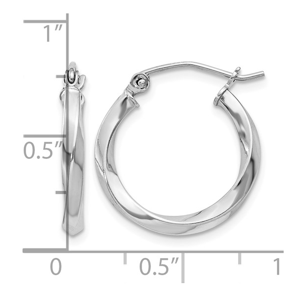 Sterling Silver 2.5mm x 18mm Twisted Hoop Earrings Image 3 Barthau Jewellers Stouffville, ON