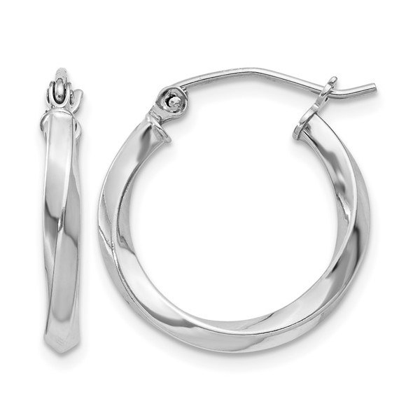 Sterling Silver 2.5mm x 18mm Twisted Hoop Earrings Barthau Jewellers Stouffville, ON