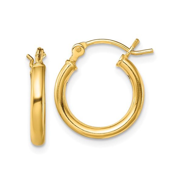 925/Gold Vermeil 2mm Hoop Earring 15mm Diameter Barthau Jewellers Stouffville, ON
