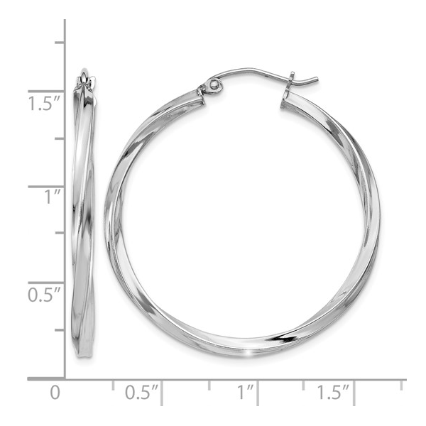 Sterling Silver 2.5mm x 35mm Twisted Hoop Earrings Image 3 Barthau Jewellers Stouffville, ON