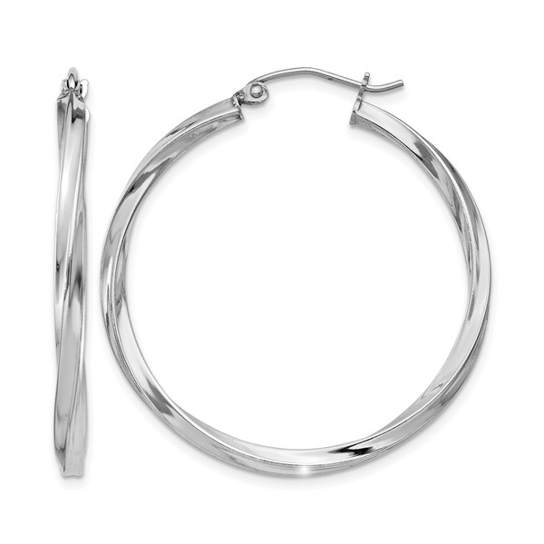 Sterling Silver 2.5mm x 35mm Twisted Hoop Earrings Barthau Jewellers Stouffville, ON
