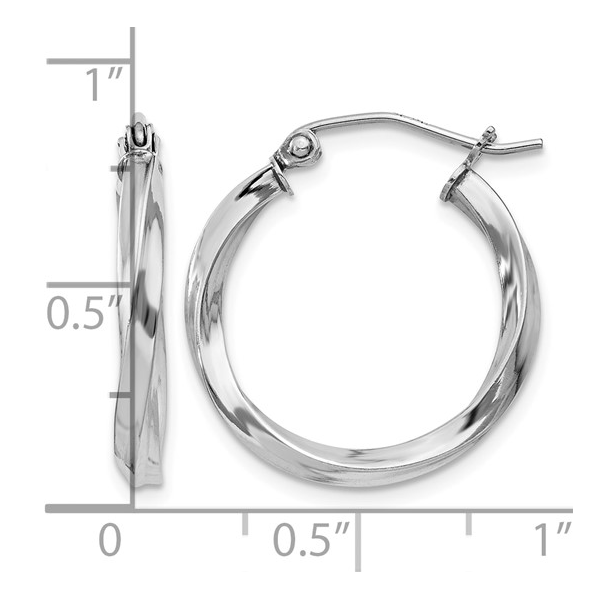 Sterling Silver 2.5mm x 20mm Twisted Hoop Earrings Image 3 Barthau Jewellers Stouffville, ON