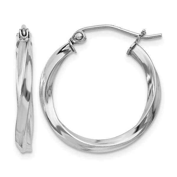 Sterling Silver 2.5mm x 20mm Twisted Hoop Earrings Barthau Jewellers Stouffville, ON