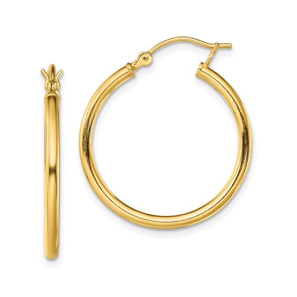 925/Gold Vermeil 2mm Hoop Earring 20mm Diameter Barthau Jewellers Stouffville, ON