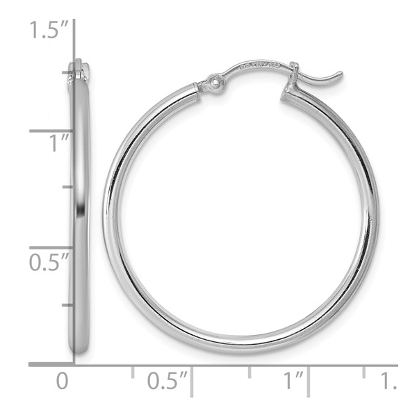 Sterling Silver 2mm x 30mm Hoop Earrings Image 3 Barthau Jewellers Stouffville, ON