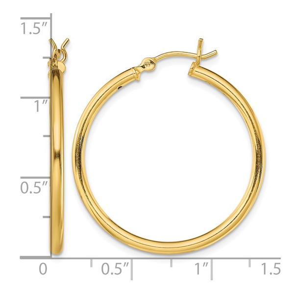 925/Gold Vermeil 2mm Hoop Earring 20mm Diameter Image 3 Barthau Jewellers Stouffville, ON