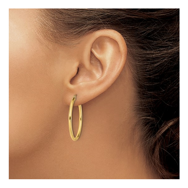 925/Gold Vermeil 2mm Hoop Earring 20mm Diameter Image 2 Barthau Jewellers Stouffville, ON