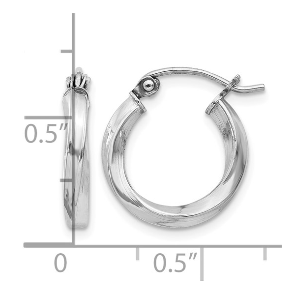 Sterling Silver 2.5mm x 15mm Twisted Hoop Earrings Image 3 Barthau Jewellers Stouffville, ON