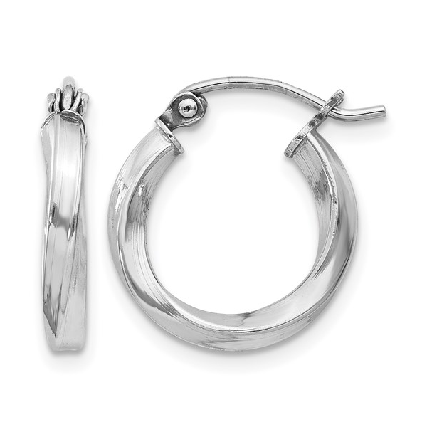 Sterling Silver 2.5mm x 15mm Twisted Hoop Earrings Barthau Jewellers Stouffville, ON