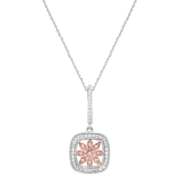 Sterling Silver/Rose Gold Plated Cubic Zirconia Necklace Barthau Jewellers Stouffville, ON