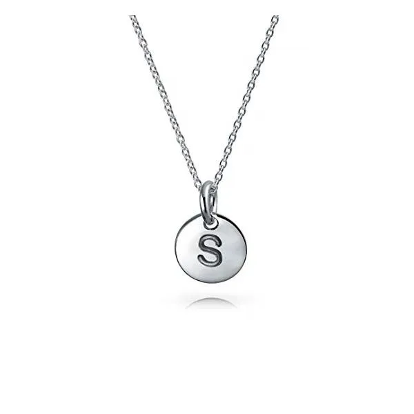 Sterling Silver Stamped Letter S Disc Barthau Jewellers Stouffville, ON