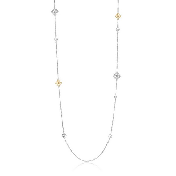 Sterling Silver/Gold Plated Cubic Zirconia ELLE Necklace Barthau Jewellers Stouffville, ON
