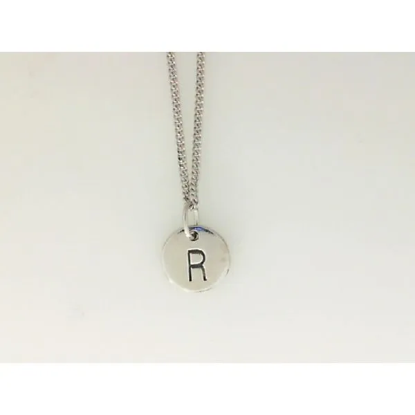 Sterling Silver Stamped Letter R Disc Barthau Jewellers Stouffville, ON