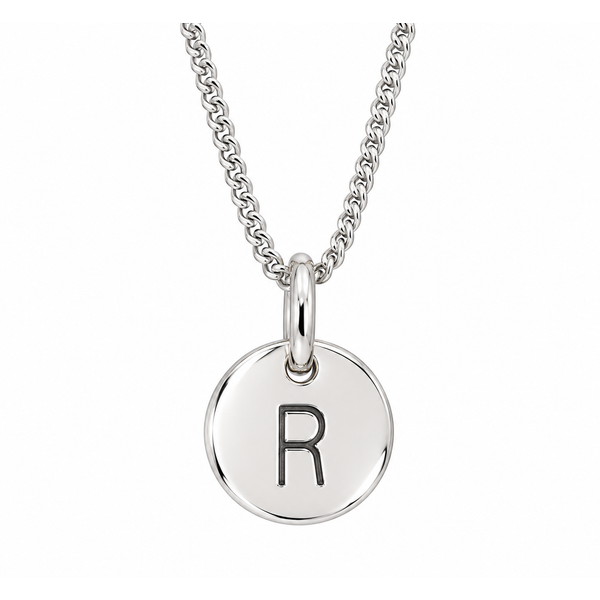 Sterling Silver Stamped Letter R Disc Barthau Jewellers Stouffville, ON