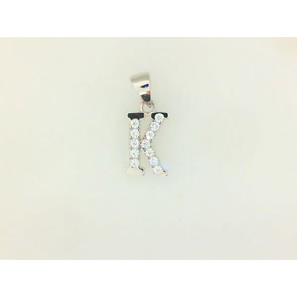 Sterling Silver Cubic Zirconia Letter K Barthau Jewellers Stouffville, ON