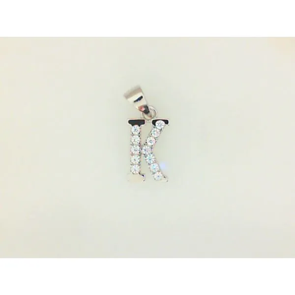 Sterling Silver Cubic Zirconia Letter K Barthau Jewellers Stouffville, ON