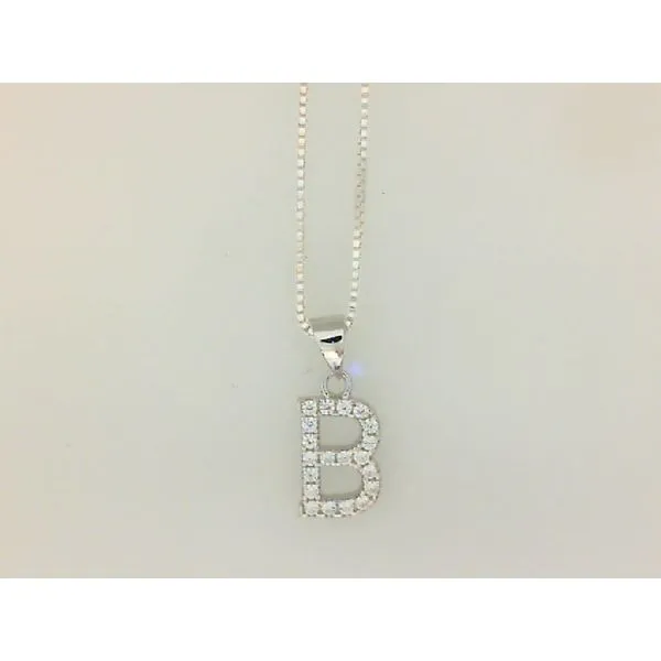 Sterling Silver Cubic Zirconia Initial Necklace Barthau Jewellers Stouffville, ON