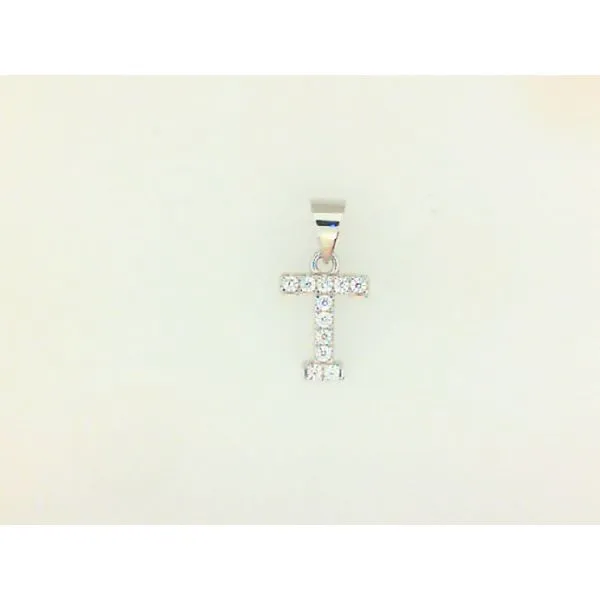 Sterling Silver Cubic Zirconia Letter T Barthau Jewellers Stouffville, ON